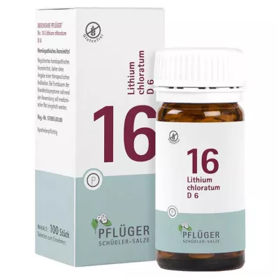 Biokemija Pflueger 16 Lithium chloratum D 6 tablet, 100 kos Biokemija Pflueger 16 Lithium chloratum D 6 tablet, 100 kos