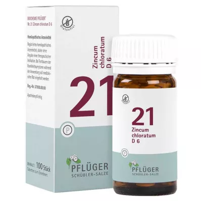 Biokemija Pflueger 21 Zincum chloratum D 6 tablet, 100 kos Biokemija Pflueger 21 Zincum chloratum D 6 tablet, 100 kos
