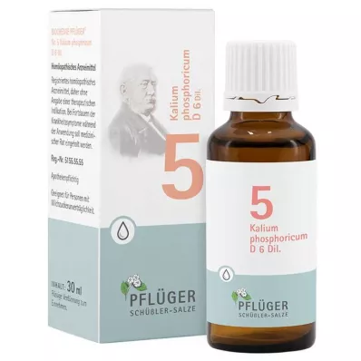 BIOCHEMIE Pflüger 5 Potassium phosphoricum D 6 kapljično, 30 ml BIOCHEMIE Pflüger 5 Potassium phosphoricum D 6 kapljično, 30 ml