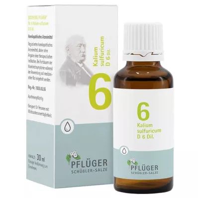 Biokemija Pflueger 6 Kalium sulfuricum D 6 kapljic, 30 ml