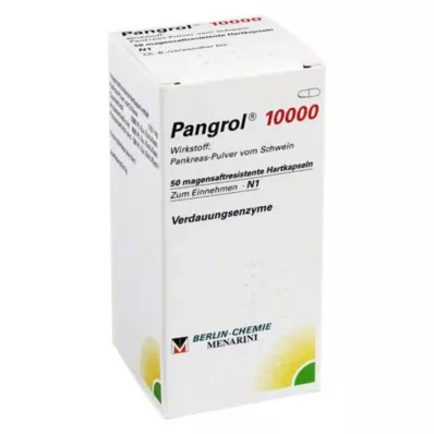 PANGROL 10.000 Trde kapsule z enterično prevlečeno lupino, 50 kosov