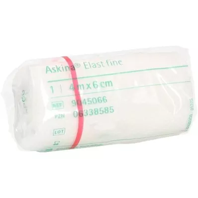 ASKINA Elast Fine bandaža 6 cmx4 m, zavita v celofan, 1 kos