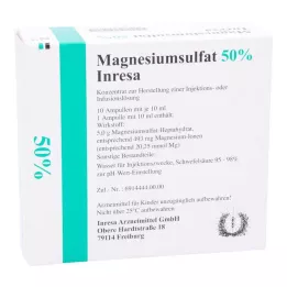 MAGNESIUMSULFAT 50% Inresa Conc.for Inj.-/Inf.L., 10X10 ml