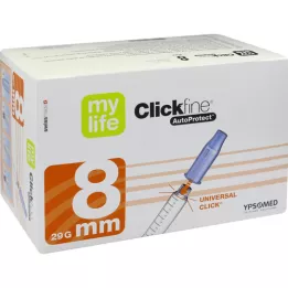 MYLIFE Igle za pisala Clickfine AutoProtect 8 mm 29 G, 100 kosov
