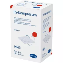 ES-KOMPRESSEN sterilni 5x5 cm 12x pakiranje v razsutem stanju, 20X5 kosov