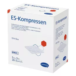 ES-KOMPRESSEN sterilni 5x5 cm 12x pakiranje v razsutem stanju, 20X5 kosov