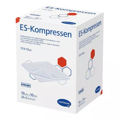 ES-KOMPRESSEN sterilni 10x10 cm 12x pakiranje v razsutem stanju, 20X5 kosov ES-KOMPRESSEN sterilni 10x10 cm 12x pakiranje v razsutem stanju, 20X5 kosov