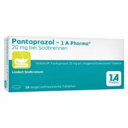 PANTOPRAZOL-1A Pharma 20mg za zgago msr.tab., 14 kosov
