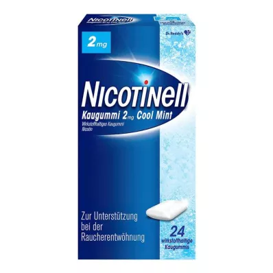 NICOTINELL Žvečilni gumi Cool Mint 2 mg, 24 kosov NICOTINELL Žvečilni gumi Cool Mint 2 mg, 24 kosov