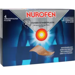 NUROFEN 24-urni protibolečinski obliži 200 mg, 4 kosi