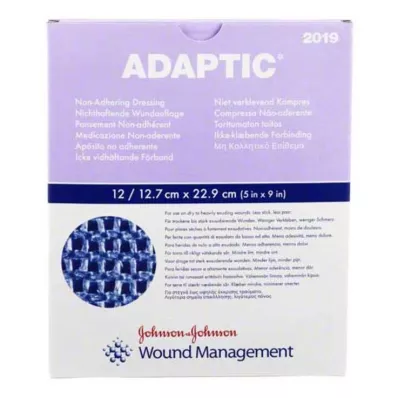 ADAPTIC 12,7x22,9 cm vlažna obloga za rane, 12 kosov