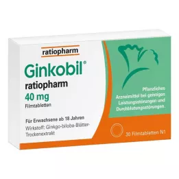 GINKOBIL-ratiopharm 40 mg filmsko obložene tablete, 30 kosov