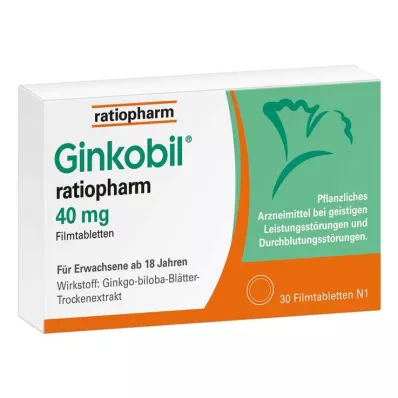 GINKOBIL-ratiopharm 40 mg filmsko obložene tablete, 30 kosov