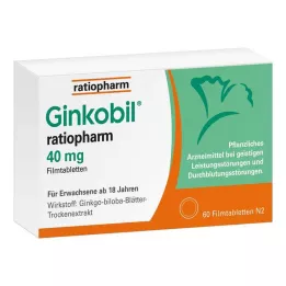 GINKOBIL-ratiopharm 40 mg filmsko obložene tablete, 60 kosov