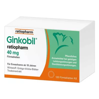 GINKOBIL-ratiopharm 40 mg filmsko obložene tablete, 120 kosov