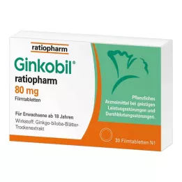 GINKOBIL-ratiopharm 80 mg filmsko obložene tablete, 30 kosov