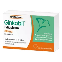 GINKOBIL-ratiopharm 80 mg filmsko obložene tablete, 60 kosov