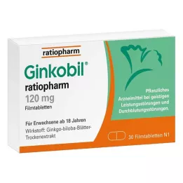 GINKOBIL-ratiopharm 120 mg filmsko obložene tablete, 30 kosov