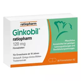 GINKOBIL-ratiopharm 120 mg filmsko obložene tablete, 60 kosov