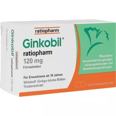 GINKOBIL-ratiopharm 120 mg filmsko obložene tablete, 120 kosov
