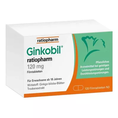 GINKOBIL-ratiopharm 120 mg filmsko obložene tablete, 120 kosov