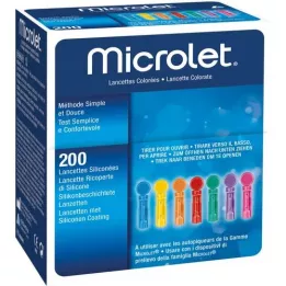MICROLET Lancete barvne, 200 kosov