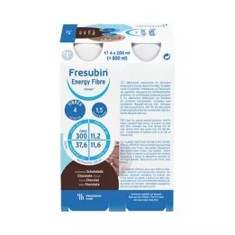 FRESUBIN ENERGY Vlakna DRINK Bučka za čokolado, 4X200 ml