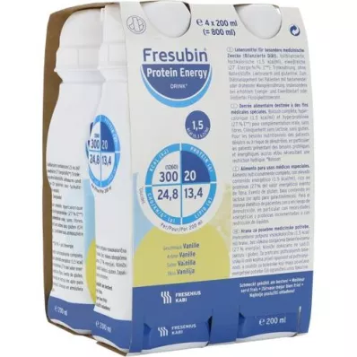 FRESUBIN PROTEIN Energija DRINK Bučka za vanilijo, 4X200 ml