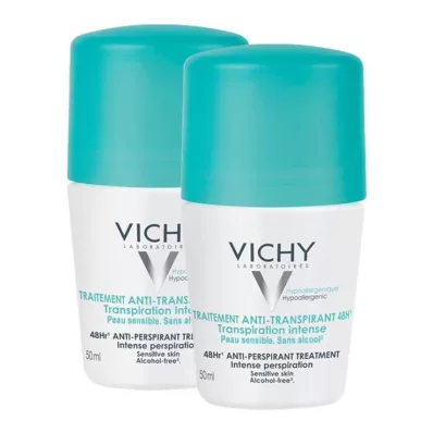 VICHY DEO Dvojno pakiranje roll-on antiperspiranta 48h, 2X50 ml