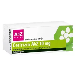 CETIRIZIN AbZ 10 mg filmsko obložene tablete, 20 kosov