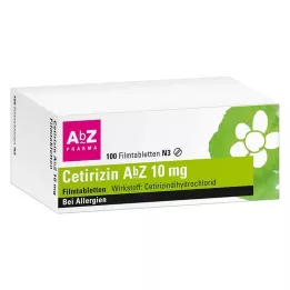 CETIRIZIN AbZ 10 mg filmsko obložene tablete, 100 kosov