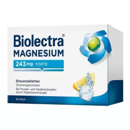 BIOLECTRA Magnezij 243 mg forte citronske tablete, 60 kosov