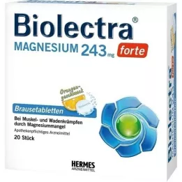 BIOLECTRA Magnezij 243 mg forte Orange šumeče tablete, 20 kosov