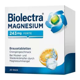BIOLECTRA Magnezij 243 mg forte Orange šumeče tablete, 20 kosov