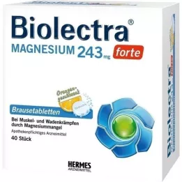 BIOLECTRA Magnezij 243 mg forte Oranžne šumeče tablete, 40 kapsul