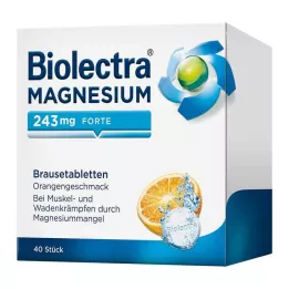 BIOLECTRA Magnezij 243 mg forte Oranžne šumeče tablete, 40 kapsul