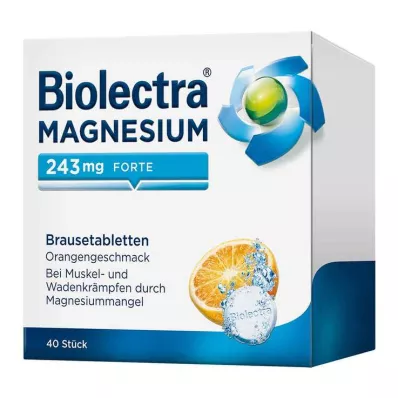 BIOLECTRA Magnezij 243 mg forte Oranžne šumeče tablete, 40 kapsul