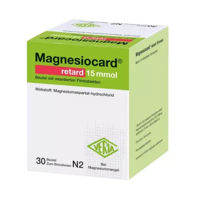 MAGNESIOCARD retard 15 mmol vrečka z ret.filmtabl., 30 kosov MAGNESIOCARD retard 15 mmol vrečka z ret.filmtabl., 30 kosov
