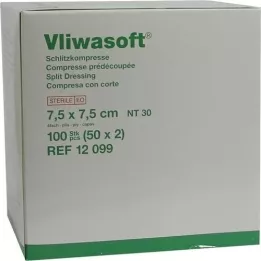 VLIWASOFT Kompresi z razpoko 7,5x7,5 cm sterilni 4l, 50X2 kosov