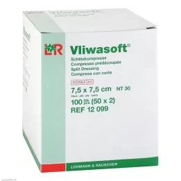 VLIWASOFT Kompresi z razpoko 7,5x7,5 cm sterilni 4l, 50X2 kosov