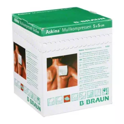 ASKINA Kompresi iz gaze 5x5 cm, sterilni, 8-kratni, 25X2 kosov ASKINA Kompresi iz gaze 5x5 cm, sterilni, 8-kratni, 25X2 kosov