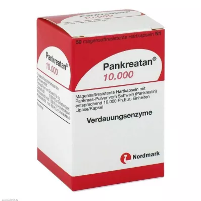 PANKREATAN 10.000 gastrorezistentnih trdih kapsul, 50 kosov