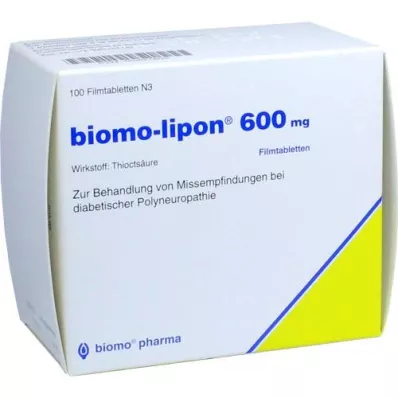 BIOMO-lipon 600 mg filmsko obložene tablete, 100 kosov