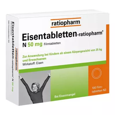 EISENTABLETTEN-ratiopharm N 50 mg filmsko obložene tablete, 100 kosov EISENTABLETTEN-ratiopharm N 50 mg filmsko obložene tablete, 100 kosov