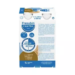 FRESUBIN 2 kcal vlaknin DRINK Steklenička za pijačo Cappuccino, 4X200 ml