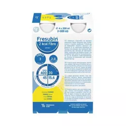 FRESUBIN 2 kcal vlaknin DRINK Steklenička za pitje z limono, 4X200 ml
