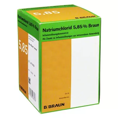 Natrijev klorid 5,85 % Braun koncentrat raztopine za infundiranje, 20x100 ml Natrijev klorid 5,85 % Braun koncentrat raztopine za infundiranje, 20x100 ml