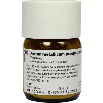 AURUM METALLICUM PRAEPARATUM D 20 Trituriranje, 50 g