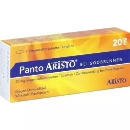 PANTO Aristo za zgago 20 mg enterijsko obložene tablete, 7 kosov