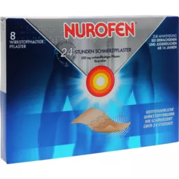 NUROFEN 24-urni protibolečinski obliži 200 mg, 8 kosov